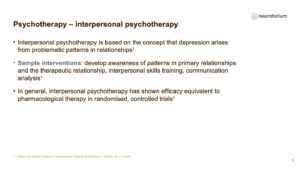 Psychotherapy – interpersonal psychotherapy
